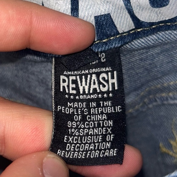 American Apparel Rewash Shorts Denim Jean Lace Short Shorts High Waisted Bottoms - Picture 10 of 12